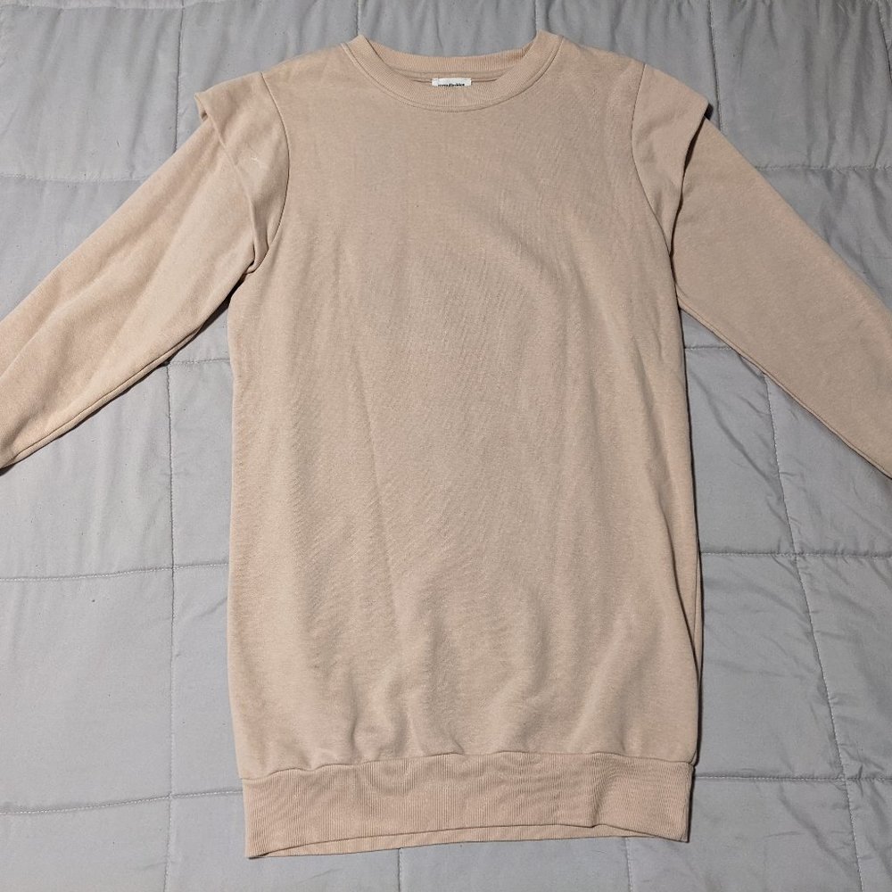 Oversized Sweatshirt Dress with Power Shoulders by Amazon The Drop